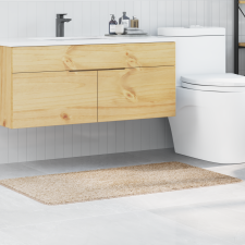 vidaXL Fürdőszobai Szőnyeg Négyszögletes Krém 70x120 cm Poliészter Csúszásmentes lakástextília