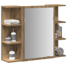 vidaXL Fürdőszobai tükörszekrény Artisan Oak 80x20,5x64 cm Gépelt fa fürdőszoba bútor