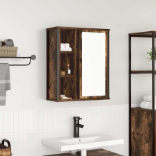 vidaXL Füstölt tölgy fürdőszoba fali szekrény tükörrel 50x21x60 cm fürdőszoba bútor
