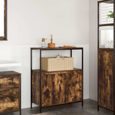 vidaXL Füstölt tölgy fürdőszobaszekrény polcokkal 76,5x35x95 cm fürdőszoba bútor