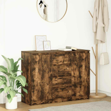 vidaXL füstölt tölgy szerelt fa tálalószekrény fiókos 100,5x35x76 cm bútor