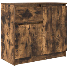 vidaXL füstölt tölgy szerelt fa tálalószekrény fiókos 71x35x65 cm (861602) bútor