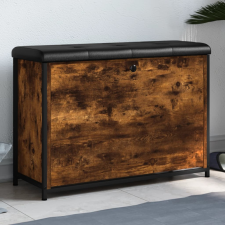 vidaXL Füstölt tölgyszínű cipőpad lehajtható fiókkal 82x32x56 cm bútor