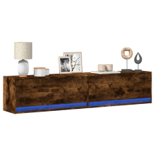 vidaXL füstös tölgy falra szerelhető TV-szekrény LED-del 180x31x38 cm bútor