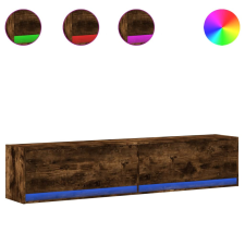 vidaXL füstös tölgy falra szerelhető TV-szekrény LED-del 180x31x38 cm (3307951) bútor