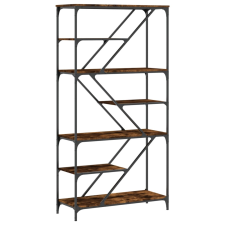 vidaXL füstös tölgy szerelt fa és acél könyvespolc 91x36x176 cm (835416) bútor