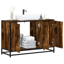 vidaXL füstös tölgy szerelt fa fürdőszobai mosdószekrény 90x33x60 cm fürdőszoba bútor