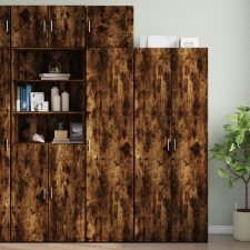 vidaXL füstös tölgy szerelt fa vékony tárolószekrény 45x42,5x225 cm bútor