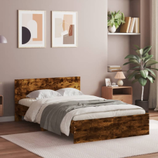 vidaXL füstös tölgy színű ágykeret fejtámlával 120 x 190 cm ágy és ágykellék