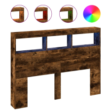 vidaXL füstös tölgy színű áthidalószekrény LED-ekkel 140x17x102 cm (839200) ágy és ágykellék