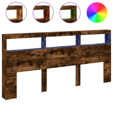 vidaXL füstös tölgy színű áthidalószekrény LED-ekkel 220x17x102 cm (839228) ágy és ágykellék