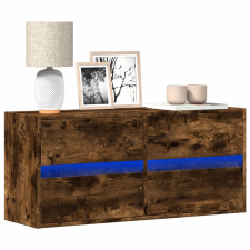 vidaXL füstös tölgy színű fali TV-szekrény LED-ekkel 100x31x45 cm bútor