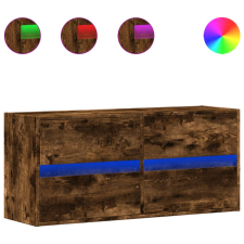 vidaXL füstös tölgy színű fali TV-szekrény LED-ekkel 100x31x45 cm (852296) bútor