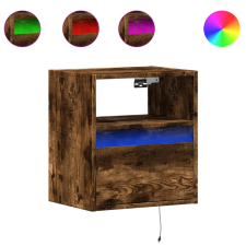 vidaXL füstös tölgy színű fali TV-szekrény LED-ekkel 41x31x45 cm (852321) bútor