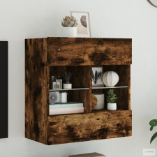vidaXL Füstös tölgy színű fali TV-szekrény LED-ekkel 58,5x30x60,5 cm bútor