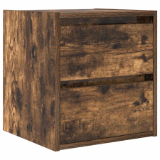 vidaXL füstös tölgy színű falra szerelhető éjjeliszekrény 38x34x40 cm (861255) bútor
