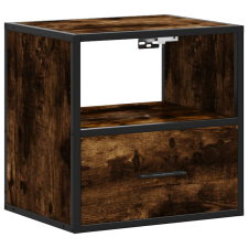 vidaXL füstös tölgy színű falra szerelhető éjjeliszekrény 40x31x39,5cm (848738) bútor
