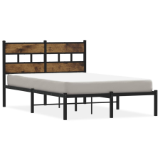 vidaXL füstös tölgy színű fém ágykeret matrac nélkül 120 x 190 cm (4017050) ágy és ágykellék