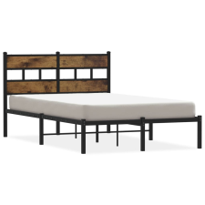 vidaXL füstös tölgy színű fém ágykeret matrac nélkül 120 x 200 cm (4017051) ágy és ágykellék