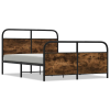 vidaXL füstös tölgy színű fém ágykeret matrac nélkül 137 x 190 cm (3318634)