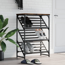 vidaXL füstös tölgy színű műfa cipőtartó 60x30x85 cm bútor