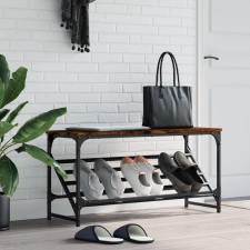 vidaXL füstös tölgy színű műfa cipőtartó 90x30x45 cm bútor