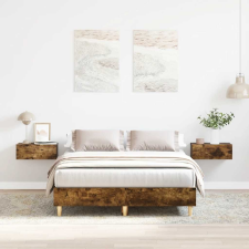 vidaXL füstös tölgy színű szerelt fa ágykeret matrac nélkül 120x200 cm (861034) ágy és ágykellék