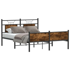 vidaXL füstös tölgy színű szerelt fa ágykeret matrac nélkül 137x190 cm ágy és ágykellék