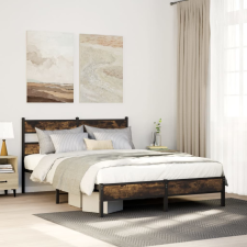 vidaXL füstös tölgy színű szerelt fa ágykeret matrac nélkül 75x190 cm ágy és ágykellék