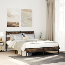 vidaXL füstös tölgy színű szerelt fa ágykeret matrac nélkül 90x200 cm ágy és ágykellék
