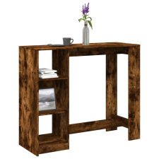 vidaXL füstös tölgy színű szerelt fa bárasztal polccal 124x46x103,5 cm bútor