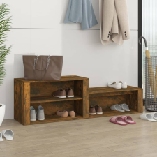 vidaXL füstös tölgy színű szerelt fa cipősszekrény 150x35x45 cm bútor