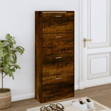vidaXL füstös tölgy színű szerelt fa cipősszekrény 63x24x147 cm bútor