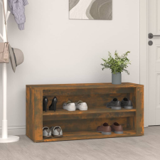 vidaXL füstös tölgy színű szerelt fa cipőtartó 100x35x45 cm bútor