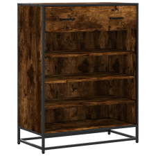 vidaXL füstös tölgy színű szerelt fa és fém cipőszekrény 75x38x97,5 cm (3300877) bútor