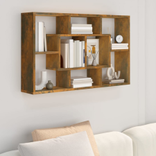 vidaXL füstös tölgy színű szerelt fa fali polc 85x16x52,5 cm bútor
