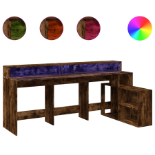 vidaXL füstös tölgy színű szerelt fa íróasztal LED-ekkel 200x104x91 cm (3309469) íróasztal