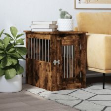 vidaXL füstös tölgy színű szerelt fa kutyaketrec 45 x 62 x 59 cm szállítóbox, fekhely kutyáknak