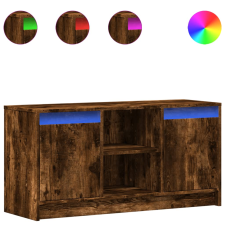 vidaXL füstös tölgy színű szerelt fa LED-es TV-szekrény 100x34x50 cm (852191) bútor