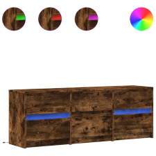 vidaXL füstös tölgy színű szerelt fa LED-es TV-szekrény 140x34x50 cm (3307923) bútor