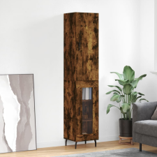 vidaXL füstös tölgy színű szerelt fa magasszekrény 34,5x34x180 cm bútor