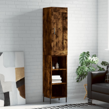 vidaXL füstös tölgy színű szerelt fa magasszekrény 34,5x34x180 cm bútor