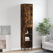 vidaXL füstös tölgy színű szerelt fa magasszekrény 34,5x34x180 cm bútor
