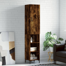 vidaXL füstös tölgy színű szerelt fa magasszekrény 34,5x34x180 cm bútor