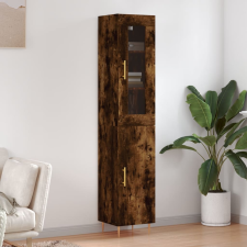 vidaXL füstös tölgy színű szerelt fa magasszekrény 34,5x34x180 cm bútor