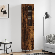 vidaXL füstös tölgy színű szerelt fa magasszekrény 34,5x34x180 cm bútor