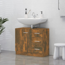 vidaXL füstös tölgy színű szerelt fa mosdószekrény 63x30x54 cm fürdőszoba bútor