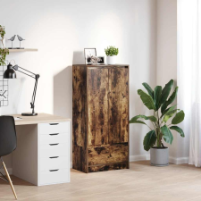 vidaXL füstös tölgy színű szerelt fa szekrény fiókkal 55,5x34x119,5 cm bútor