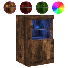 vidaXL füstös tölgy színű szerelt fa tálalószekrény LED-világítással (836638) bútor