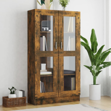 vidaXL füstös tölgy színű szerelt fa vitrinszekrény 82,5x30,5x150 cm bútor